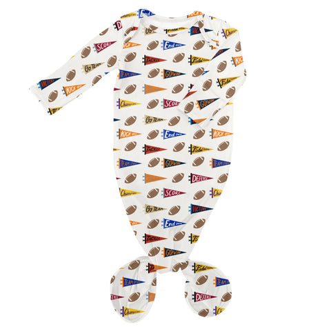 Varsity Football Flags Knotted Infant Gown