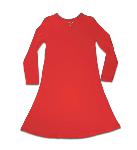 Long Sleeve Bamboo Dress - Winterberry