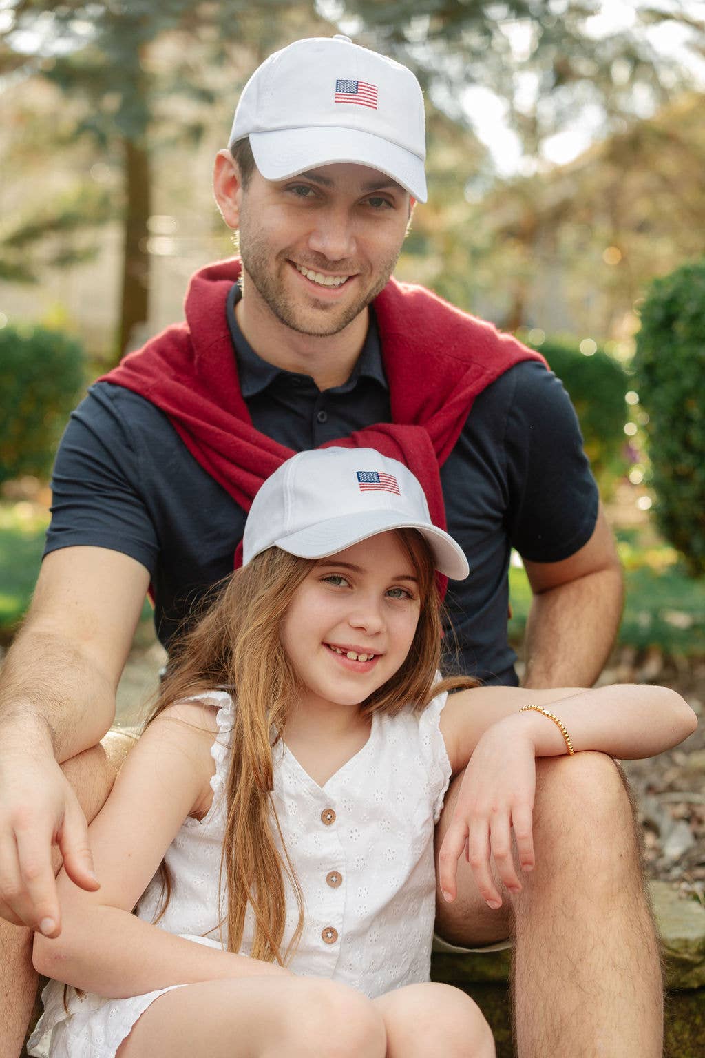 American Flag Bow Baseball Hat - Bits & Bows