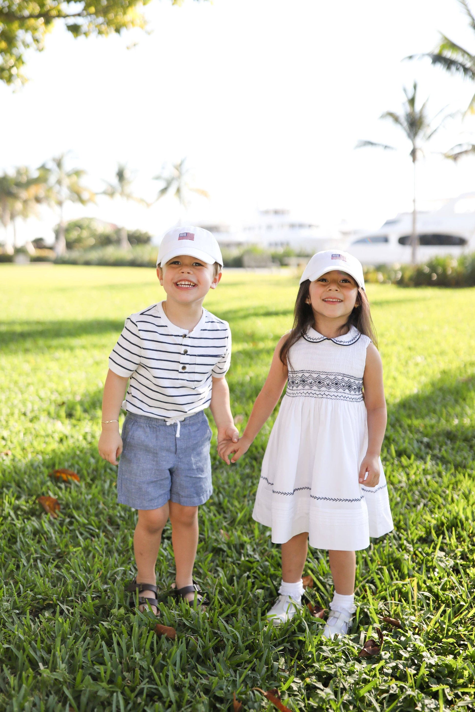 American Flag Bow Baseball Hat - Bits & Bows