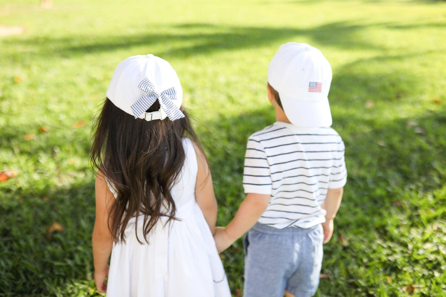 American Flag Bow Baseball Hat - Bits & Bows