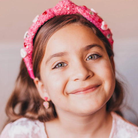 Embellished Knot Headband - Candy Valentines Day Heart