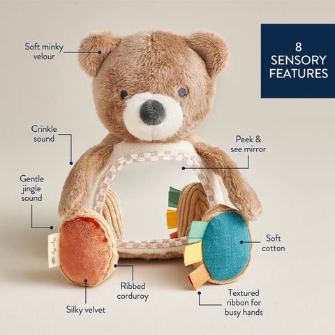 Itzy Bitzy Mirror™ Sensory Tummy Time Mirror - Theo the Bear