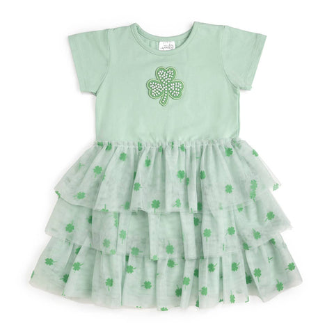 Flocked Shamrock Tutu Dress