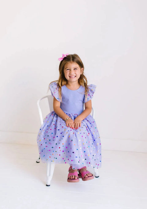 Olivia Dress - Purple Confetti
