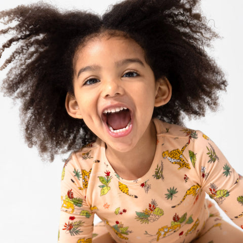 Bamboo Kids Pajama Set - Pounce in Paradise Cheetah