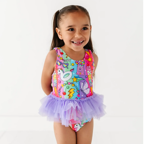 Cosmic Candyland Girls Swimsuit With Tutu