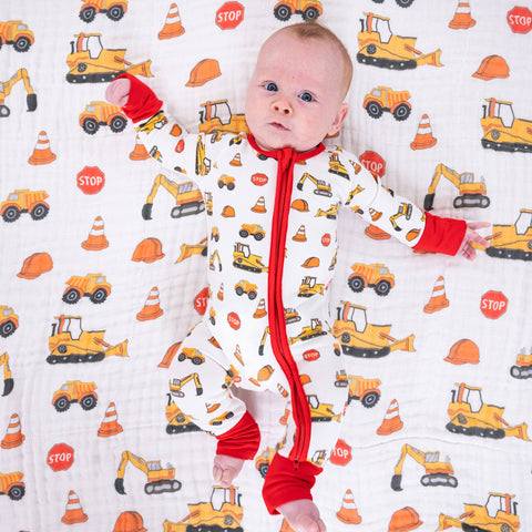 Bamboo Baby Convertible Zipper Pajama Construction