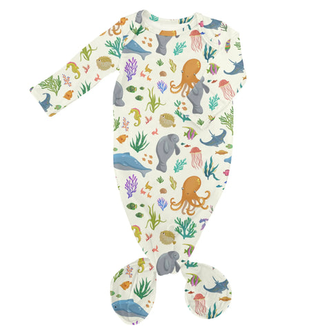 Ocean Friends Knotted Infant Gown