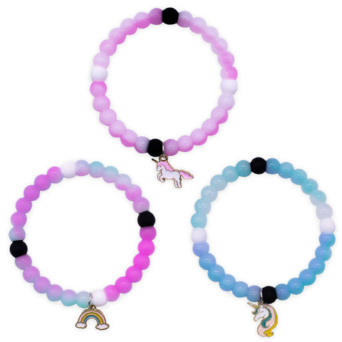 Glow in the Dark Unicorn Charm Bubble Bracelet