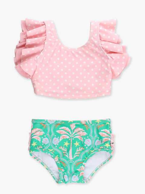 Girls Butterfly Tankini Swimsuit - Coconut Cabana