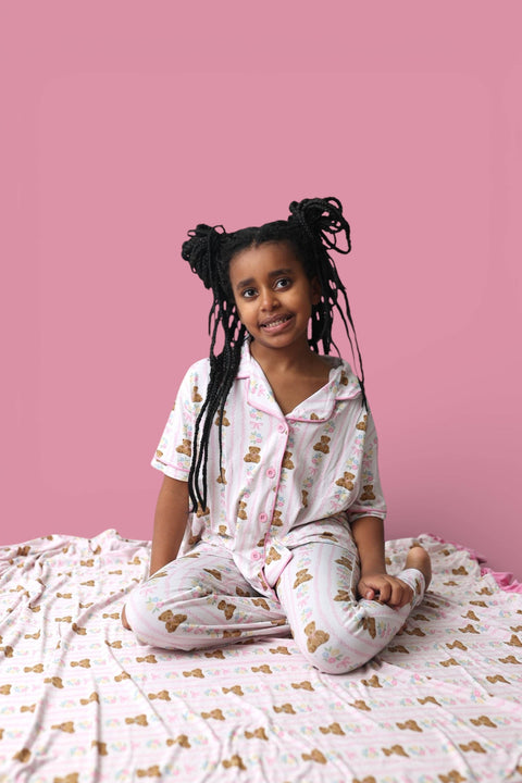 Girls Flare Bamboo Pajama Set - Bear & Blossoms