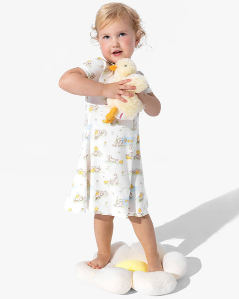 Girls' Short Sleeve Bamboo Dress/Nightgown - Tiny Tails Tales