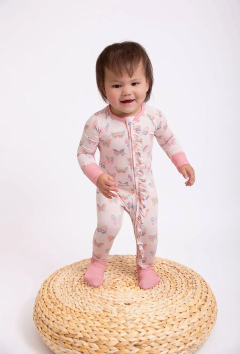 Butterfly Bliss Bamboo Convertible Zip Romper