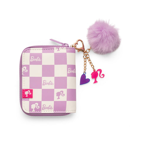 Barbie™ Purple Checkered Kids Zip Wallet