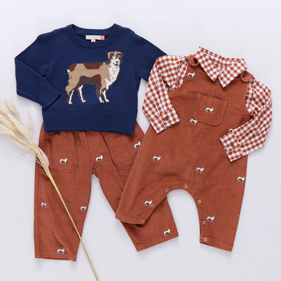 Baby Boys Jack Shirt - Pony Gingham - Pink Chicken