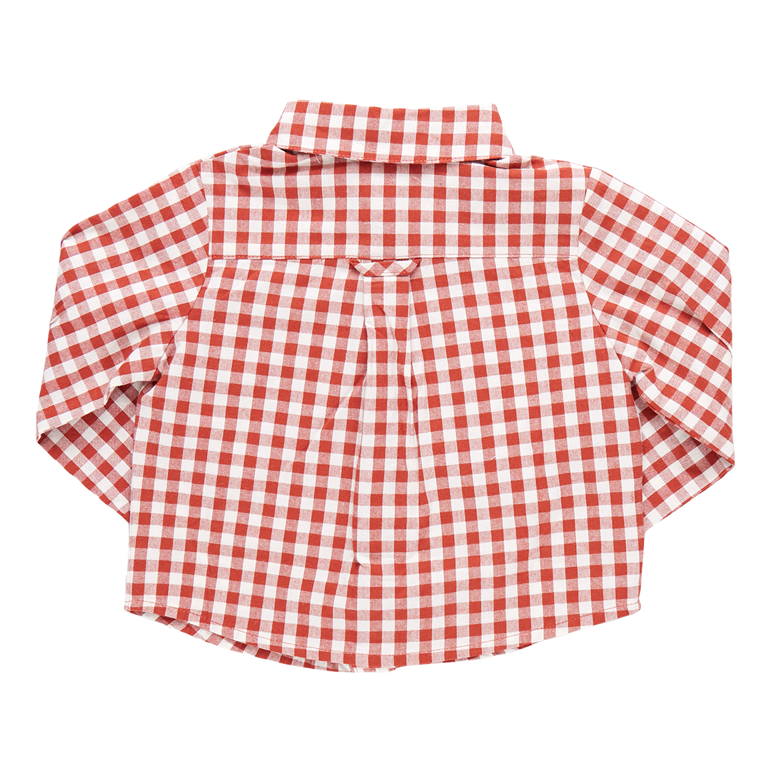 Baby Boys Jack Shirt - Pony Gingham - Pink Chicken