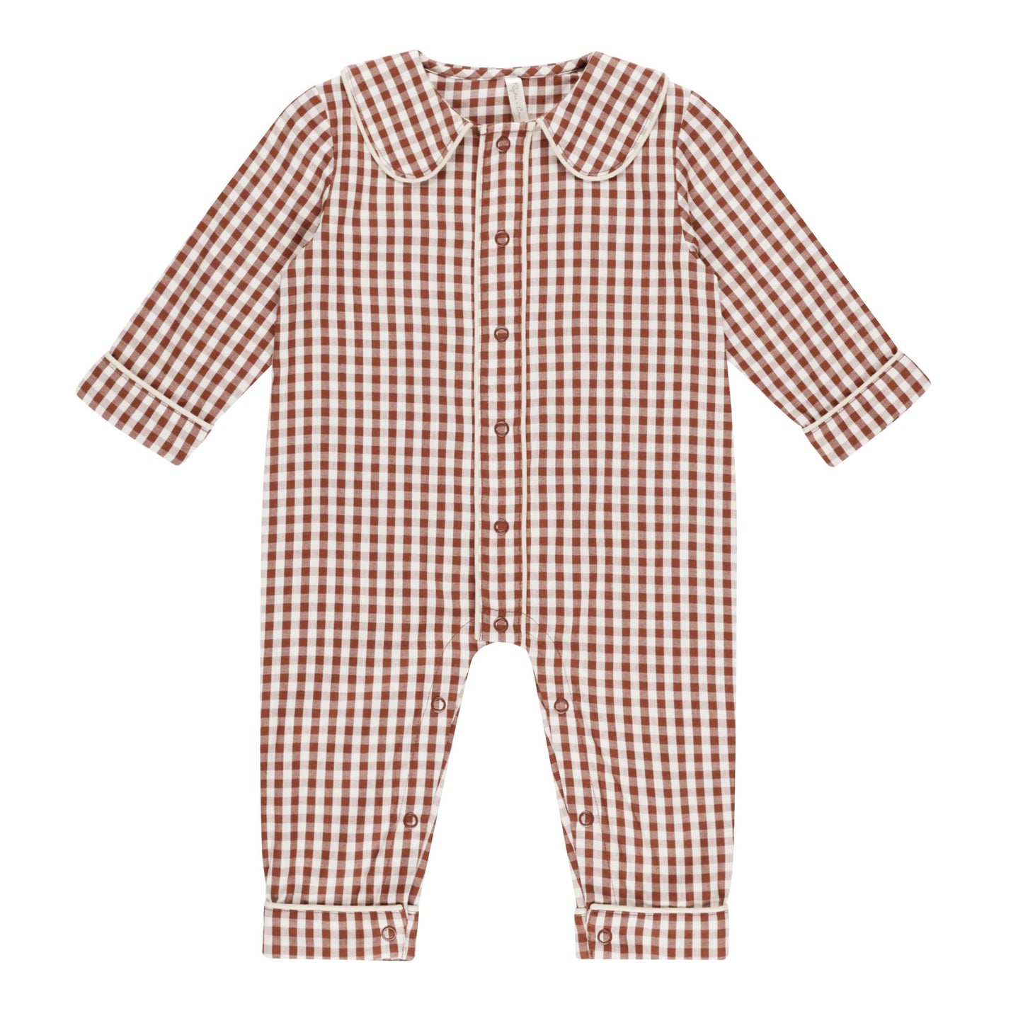 Baby Pajama Romper | Brick Gingham - Rylee + Cru