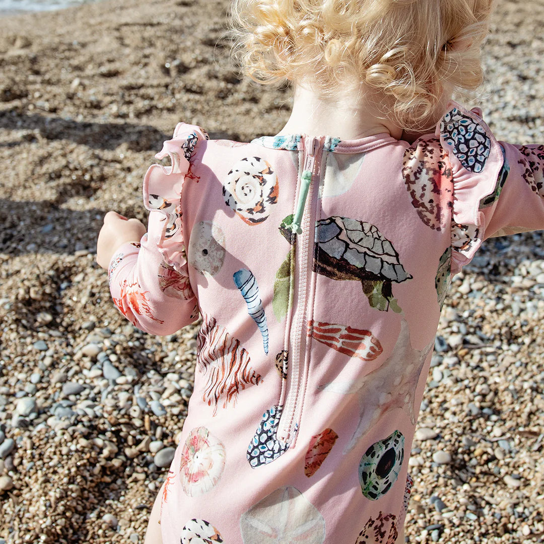 Baby Girls Rachel Suit - Pink Watercolor Shells