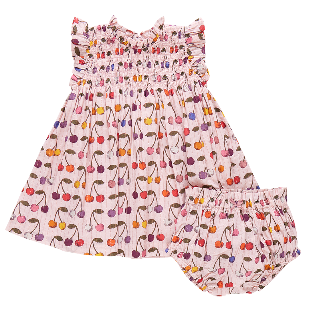 Baby Girls Stevie Dress Set - Cloud Pink Cherry