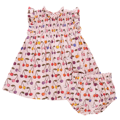 Baby Girls Stevie Dress Set - Cloud Pink Cherry