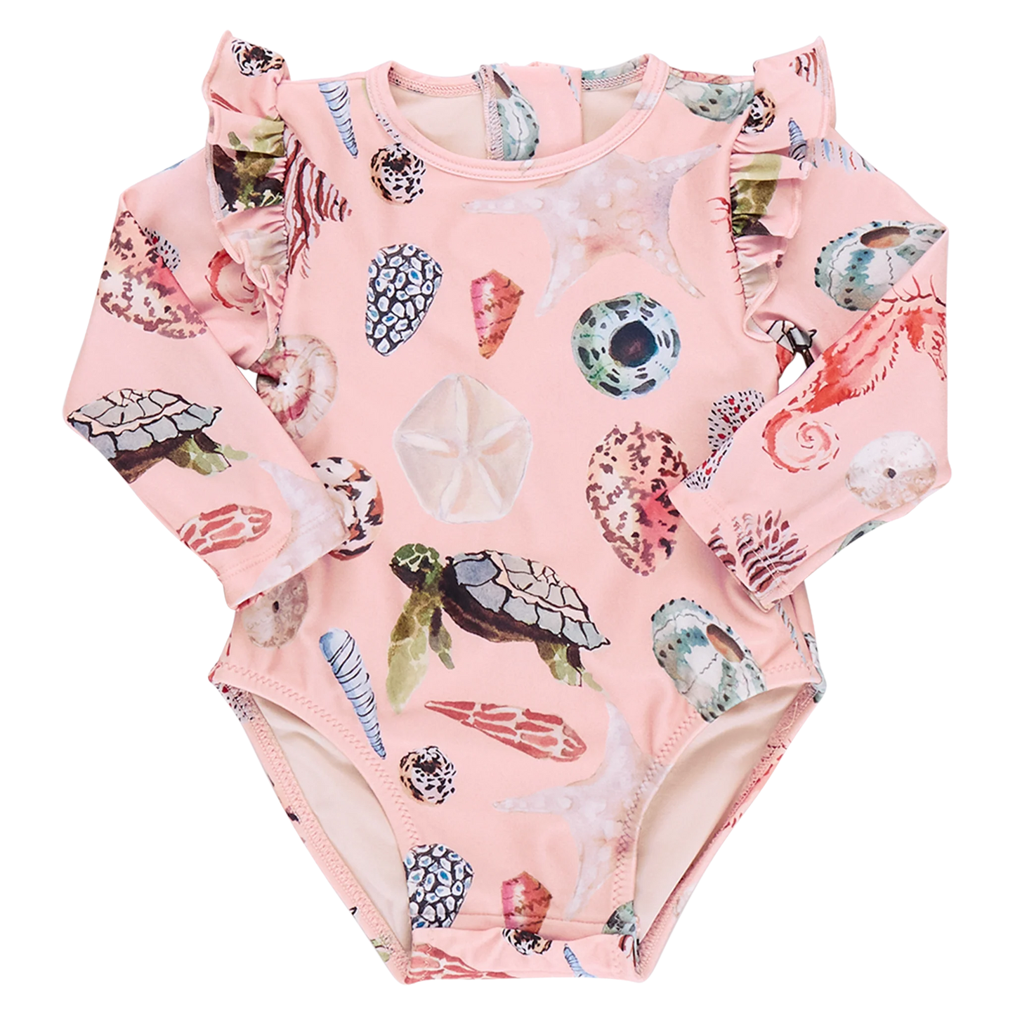 Baby Girls Rachel Suit - Pink Watercolor Shells