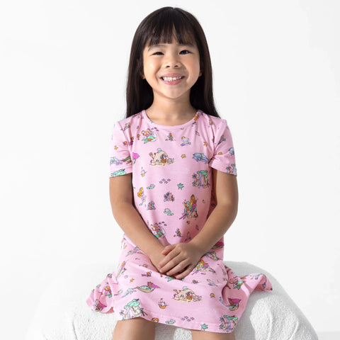 Bamboo Short Sleeve Dress - Mermaid Lagoon