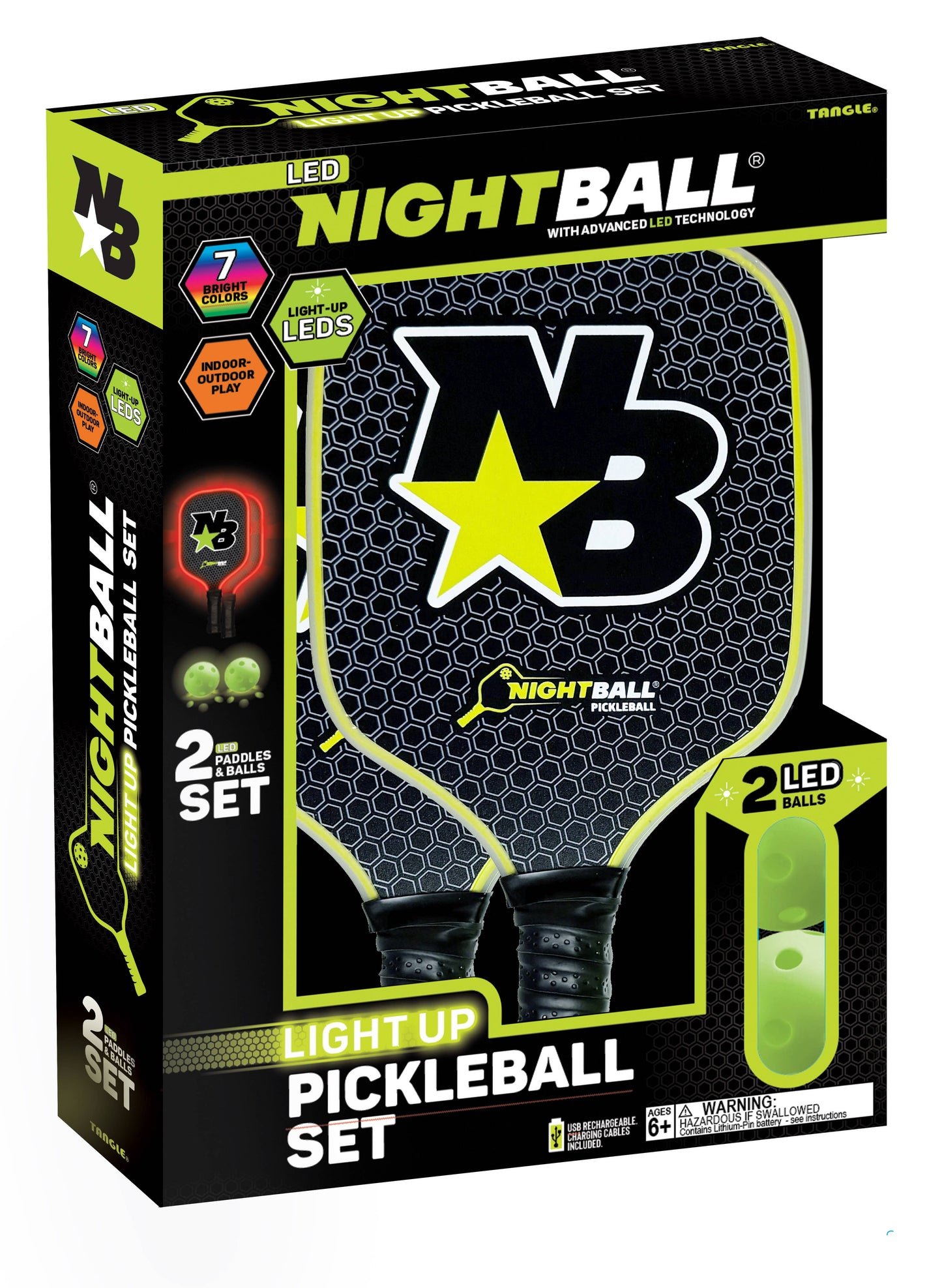 NightBall® Light-Up LED Pickleball Set