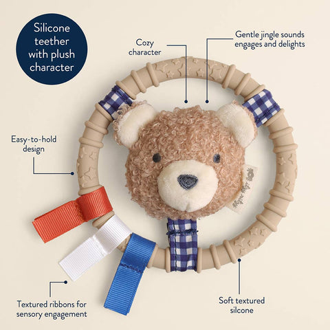 Itzy Ring Pal™ - Teething Ring with Plush Character: Red Tomato