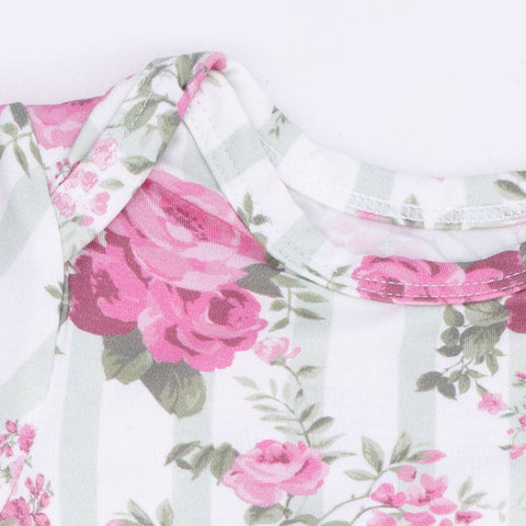 Knotted Gown - Cabbage Rose Stripe