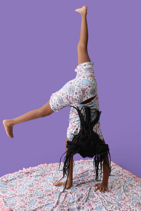 Girls Bamboo Ruffle Short Set - Pom Power