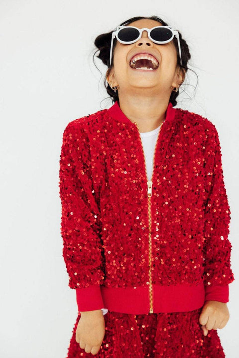 Red VELVET Sequin Jacket
