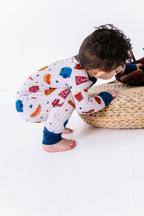 Stripes & Strikes Bamboo Convertible Footie for Babies