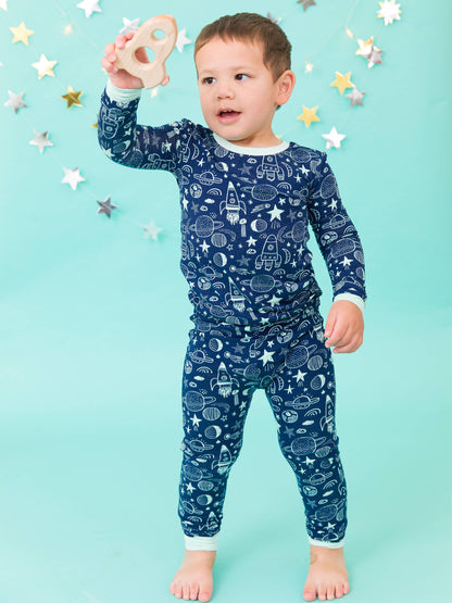 Blast Off Bamboo Pajama Set - RuffleButts + RuggedButts