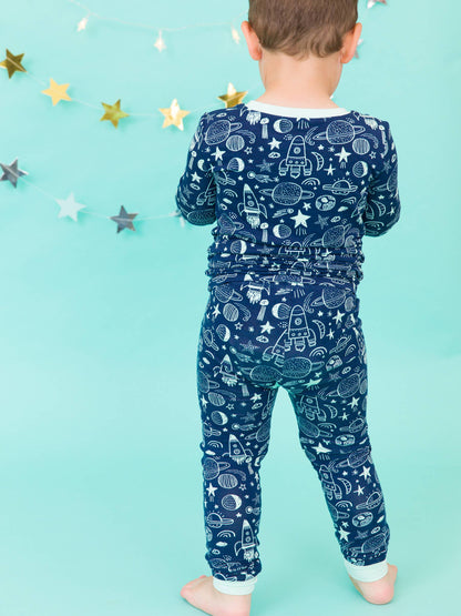 Blast Off Bamboo Pajama Set - RuffleButts + RuggedButts