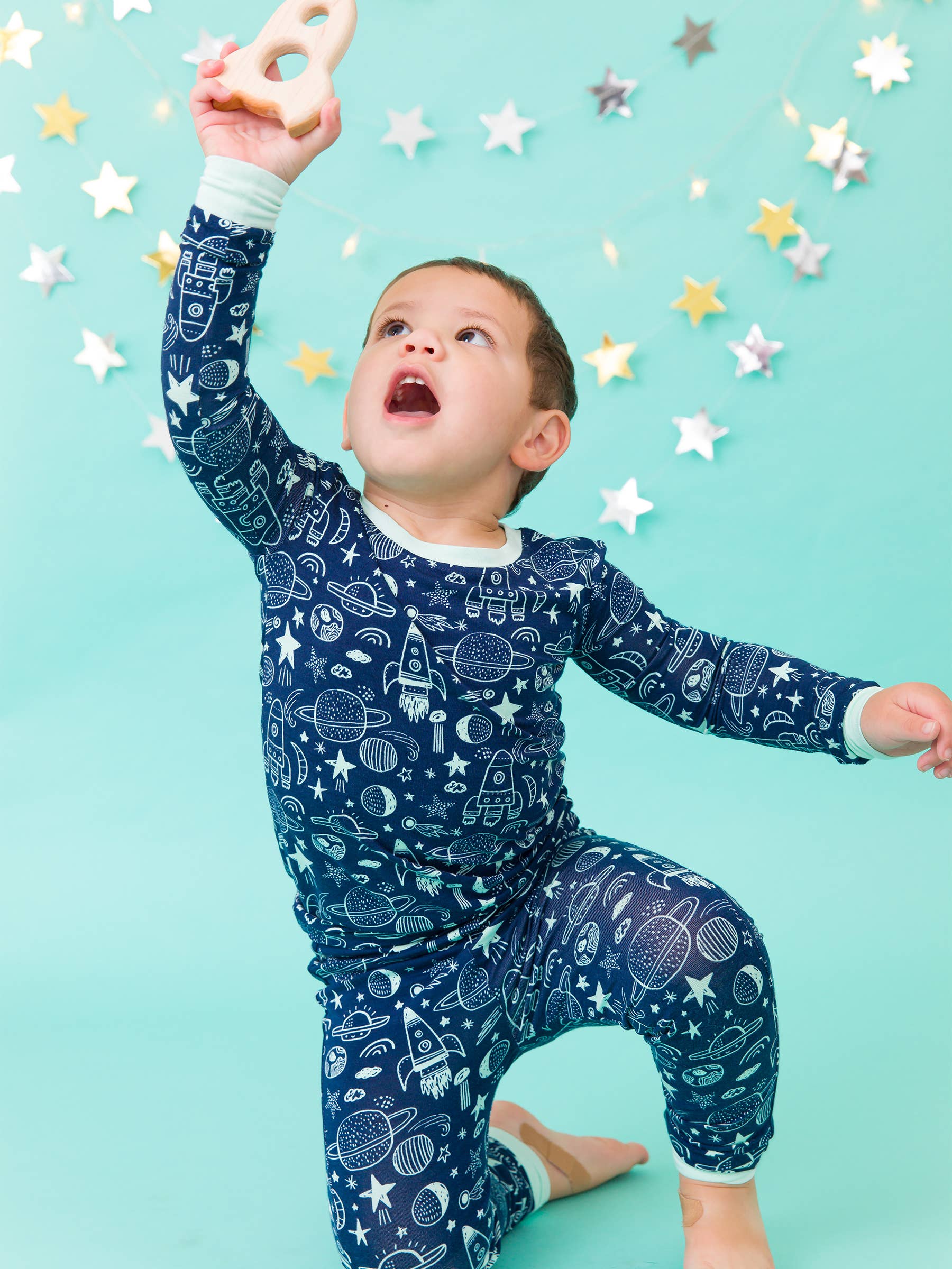 Blast Off Bamboo Pajama Set - RuffleButts + RuggedButts