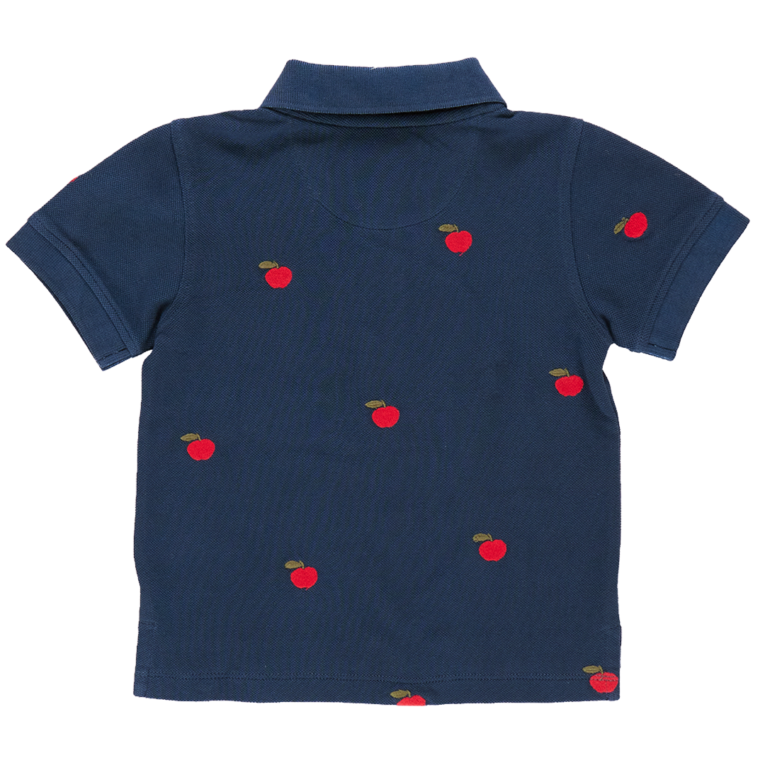 Boys Alec Shirt - Apples Embroidery - Pink Chicken