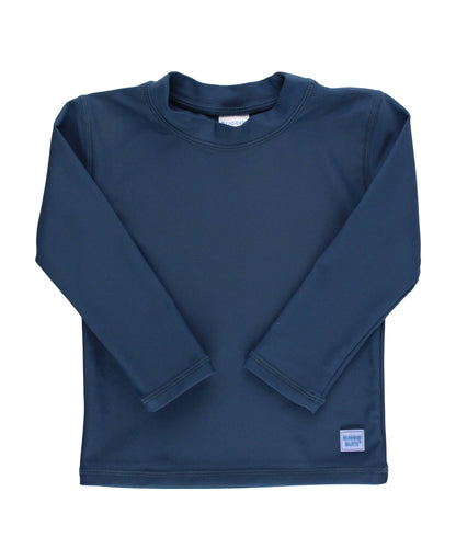 Boys Navy Long Sleeve Rash Guard - RuffleButts + RuggedButts