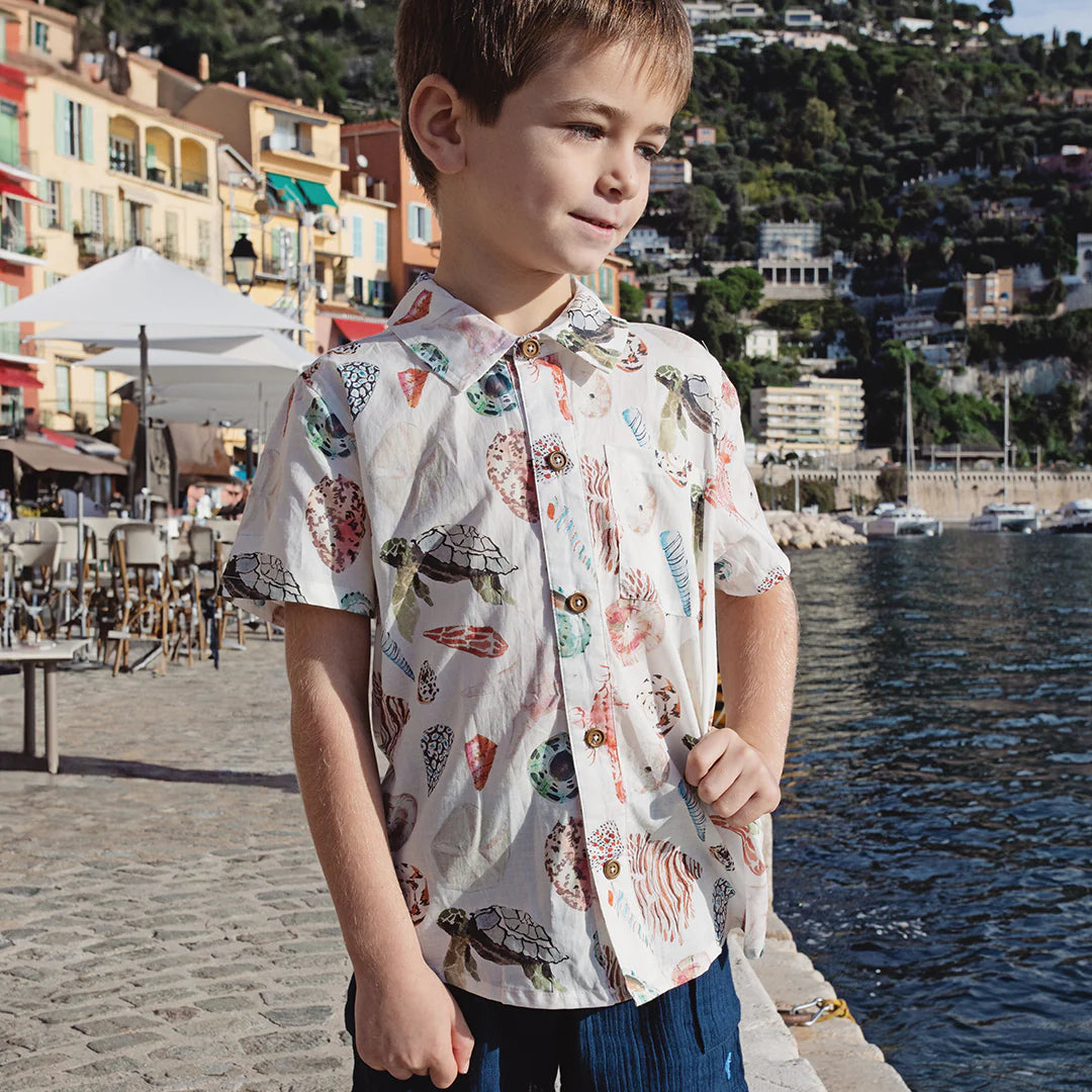 Boys Jack Shirt - Watercolor Shells