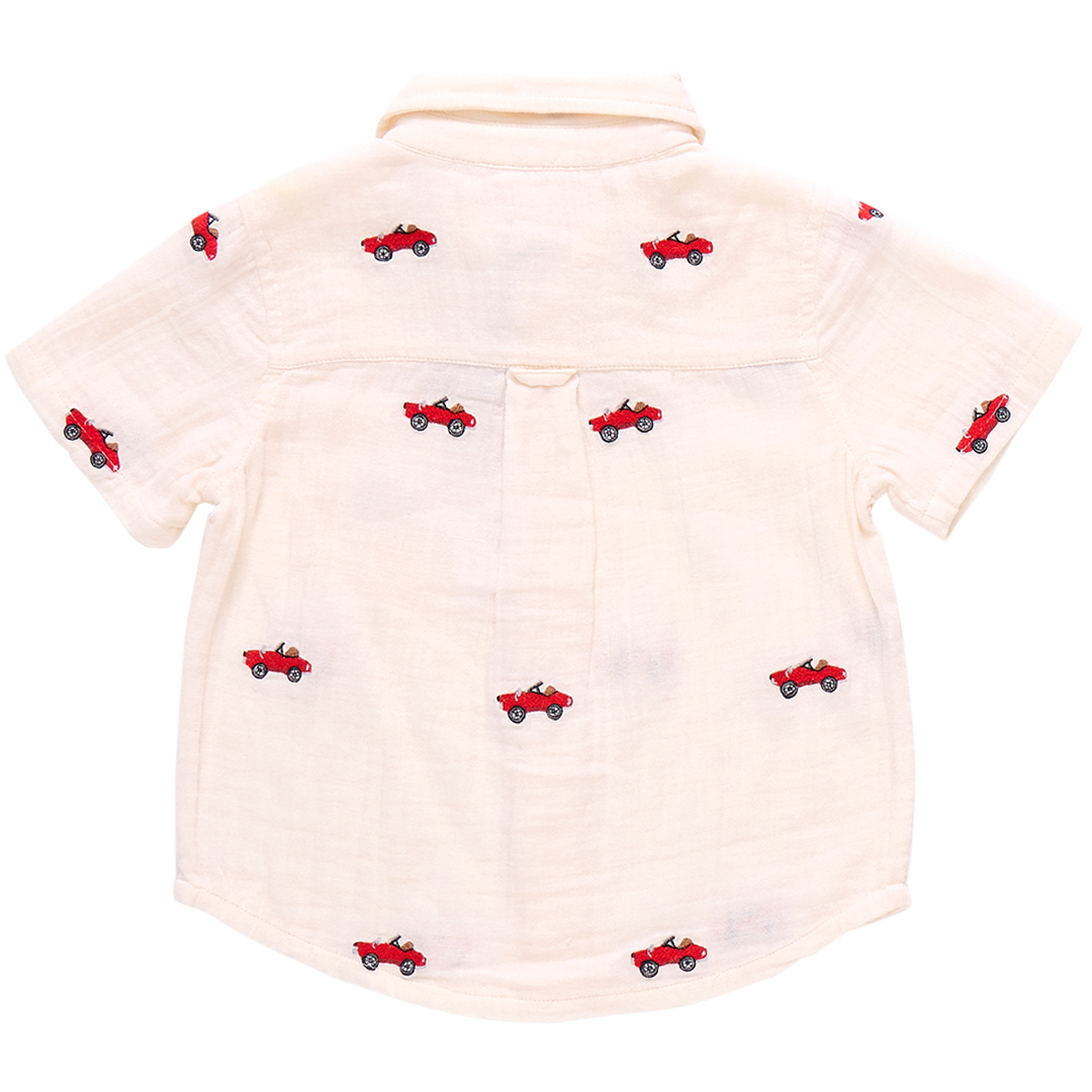 Boys Jack Shirt - Vintage Car Embroidery