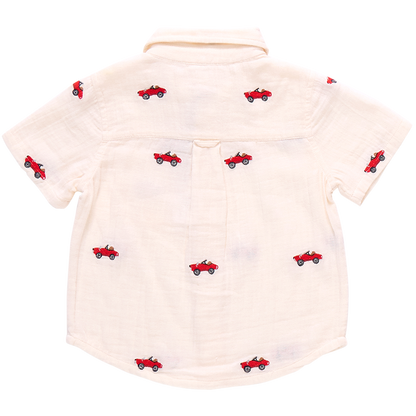 Boys Jack Shirt - Vintage Car Embroidery