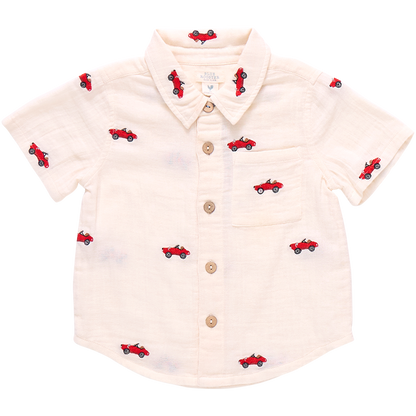 Boys Jack Shirt - Vintage Car Embroidery