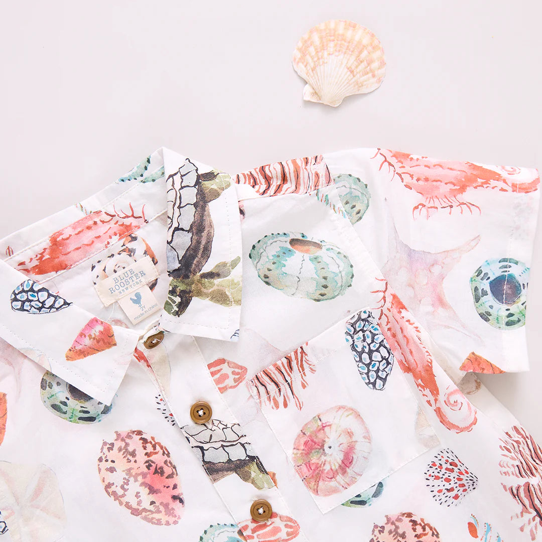 Boys Jack Shirt - Watercolor Shells