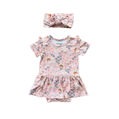 Butterfly Garden Girl's Bodysuit Dress Set - Babysprouts