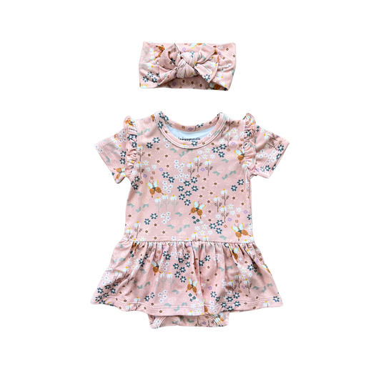 Butterfly Garden Girl's Bodysuit Dress Set - Babysprouts