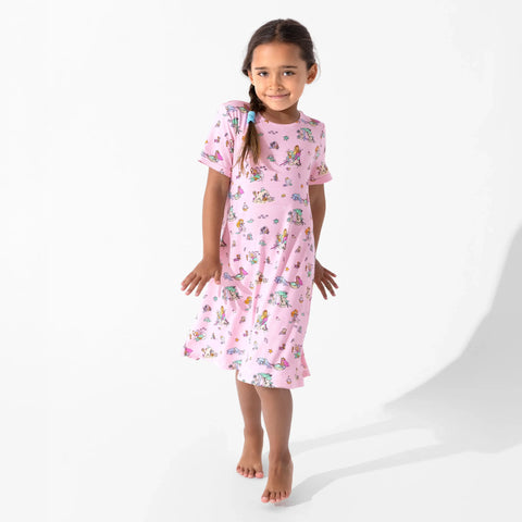 Bamboo Short Sleeve Dress - Mermaid Lagoon