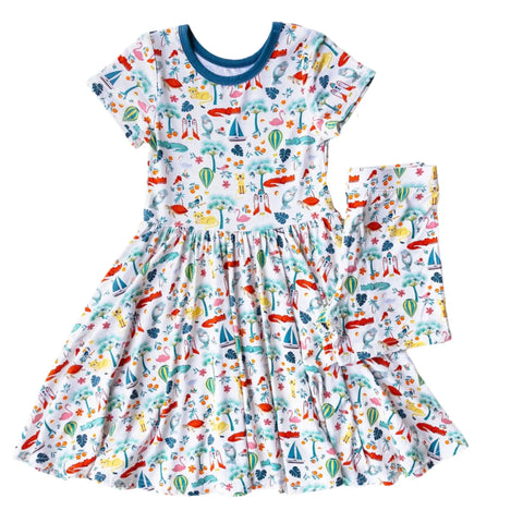 Bamboo Twirl Dress with Shorts - Florida