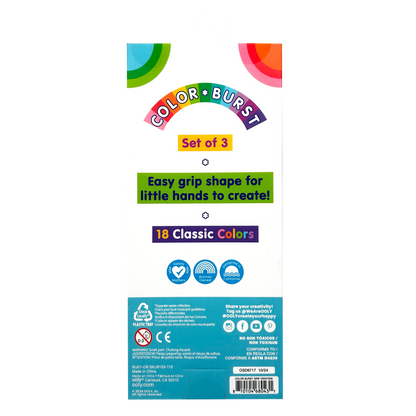 Color Burst Easy Grip Crayons (Set of 3)