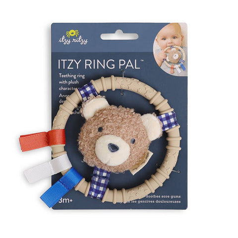Itzy Ring Pal™ - Teething Ring with Taupe Bear