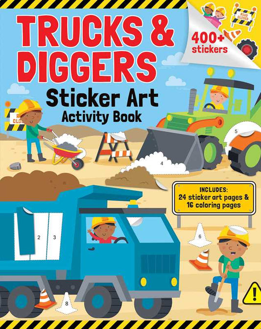 Trucks & Diggers Sticker Art & Coloring Book